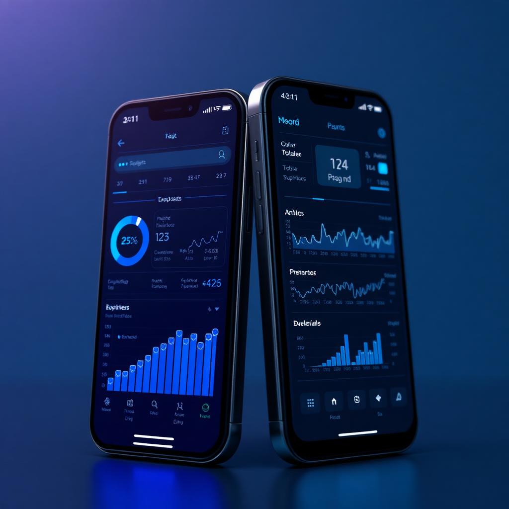 iOS and Android mobile app UI on smartphones